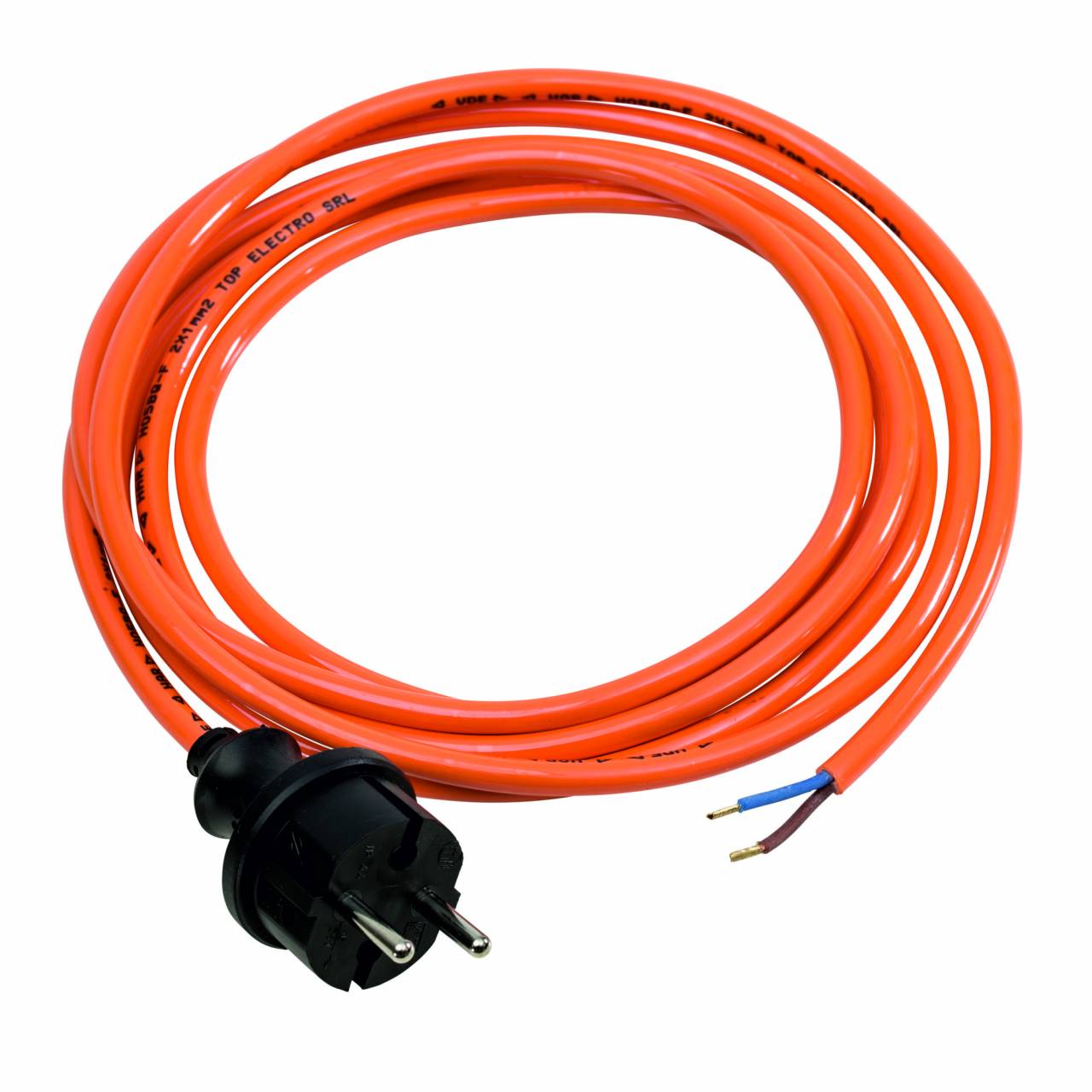 PUR-Anschlussleitung, orange, 230V, H05BQ-F 2x1,0 / 3 m