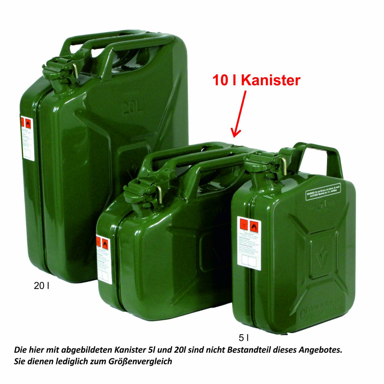 Benzinkanister 10 Liter, TÜV-Bauartprüfung/UN-Zulassung